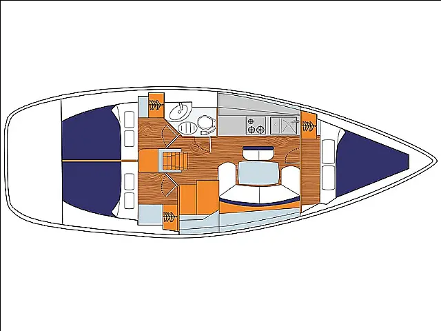 Sunsail 38 - Tlocrt